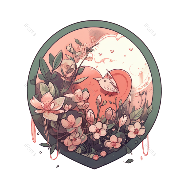 花卉插画图片,花朵插画元素,PNG,免抠素材